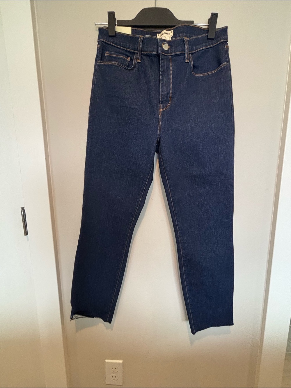 L'AGENCE Dark Indigo Ankle Crop Jeans